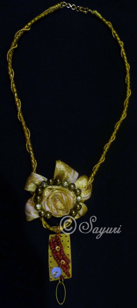 Abhushan Recycled jewelry sunflower necklace