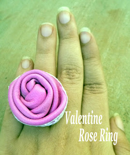 Valentine leather rose ring