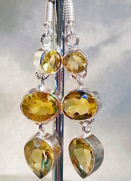 yellow gemstone earrings