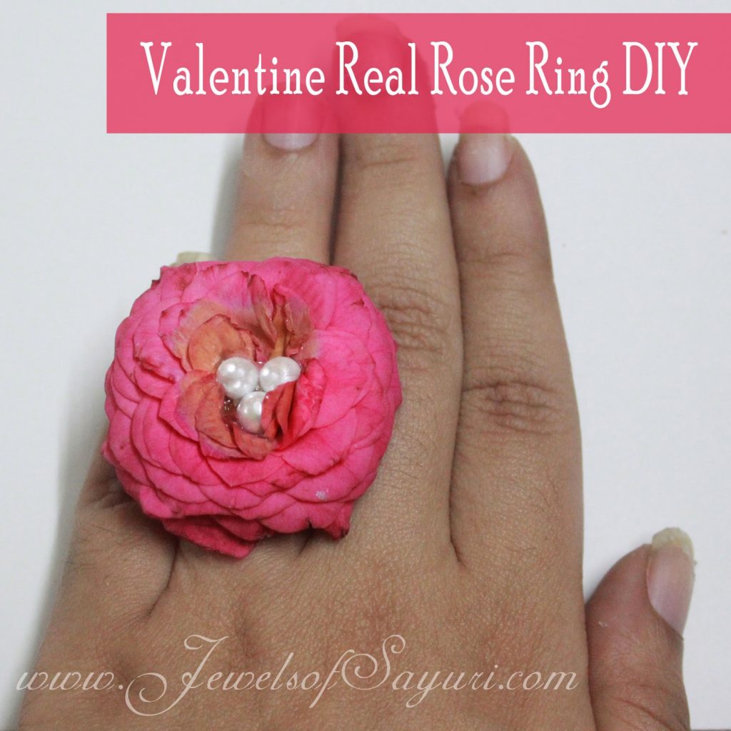 Valentine real rose ring DIY