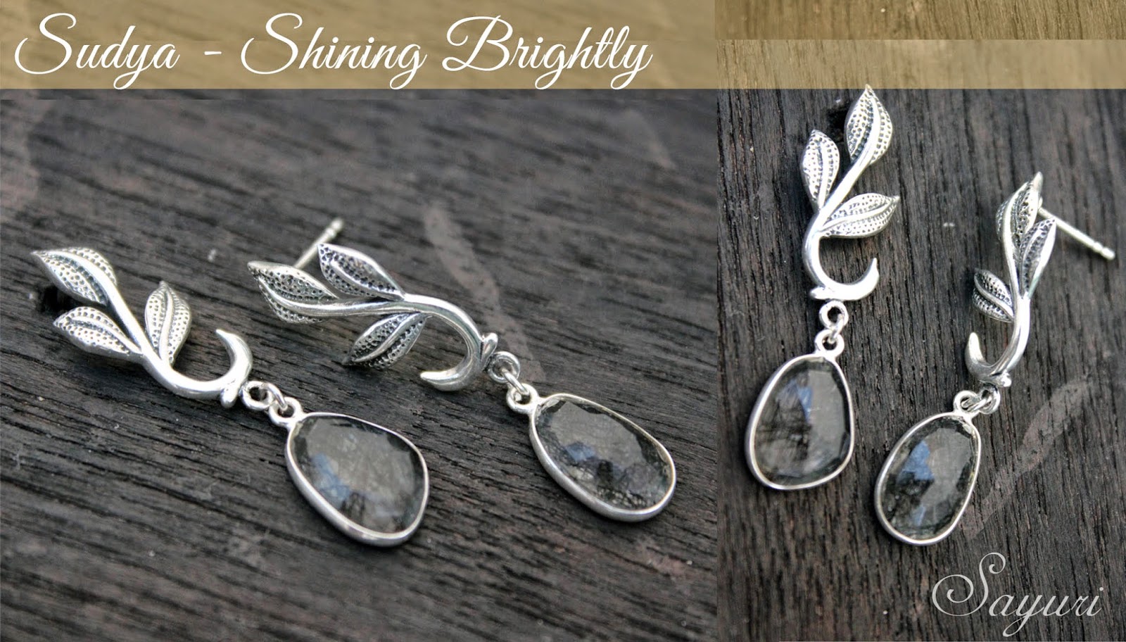 Sterling Silver black gemstone earrings