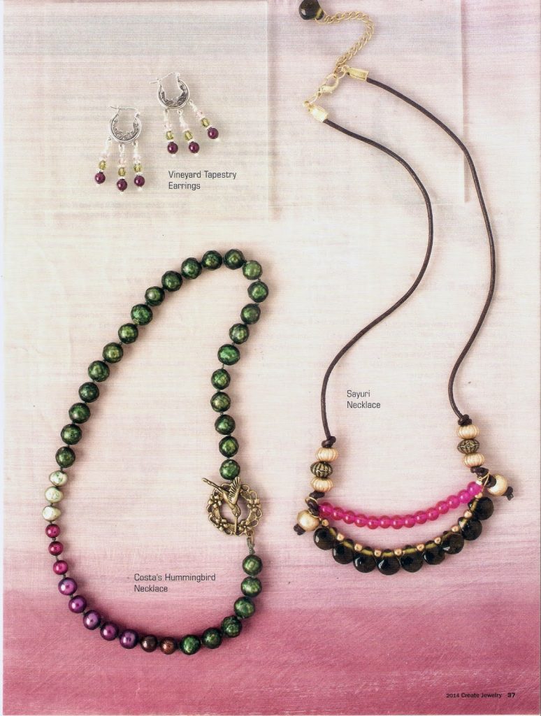 Sayuri Necklace, feathers in flight, create jewelry magazine