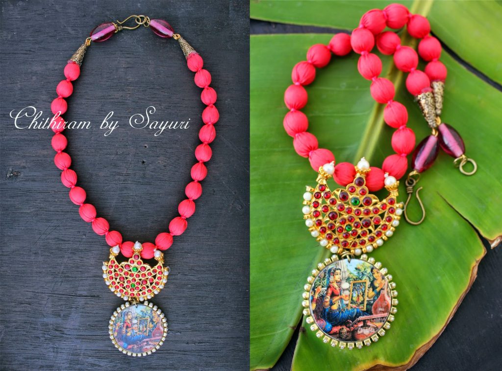 kemp necklace with radha krishna  Purva Raga