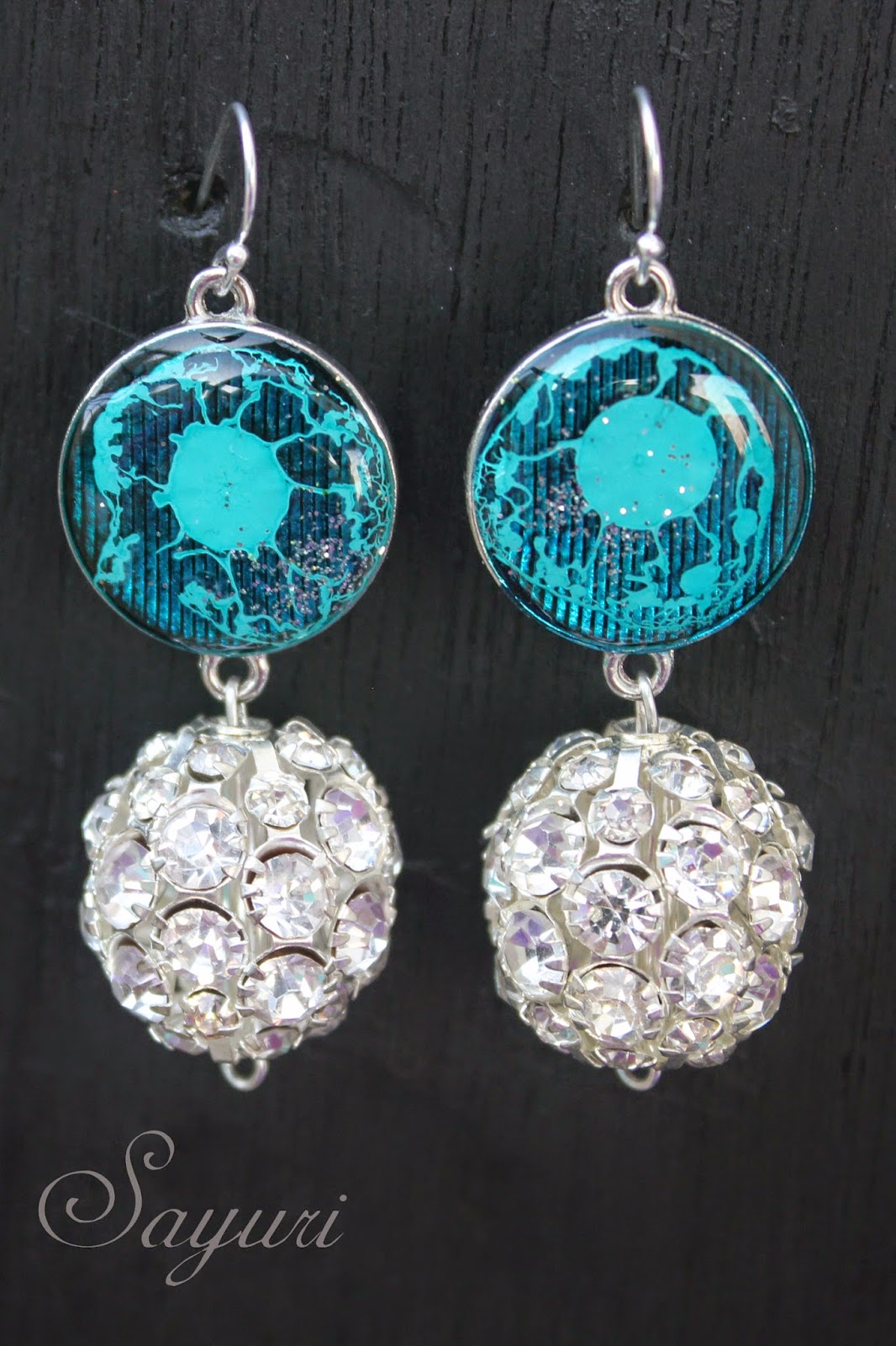 Translucent Bling resin earrings