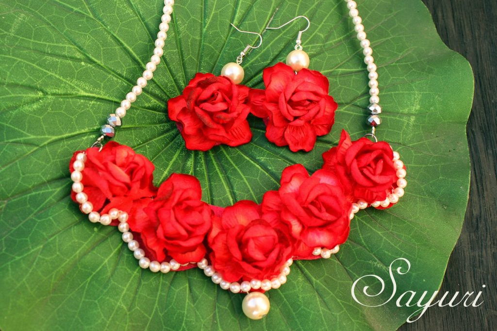 Paper rose Bridal jewellery 