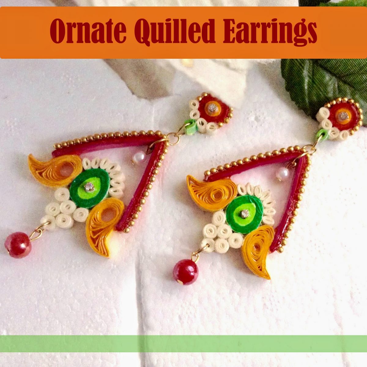 DIY ornate quilled earrings