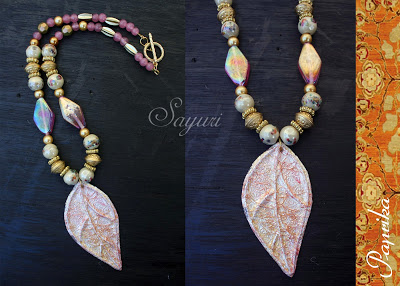 leaf paper necklace