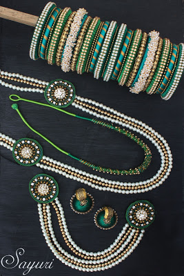 Green Silk thread bridal Jewellery