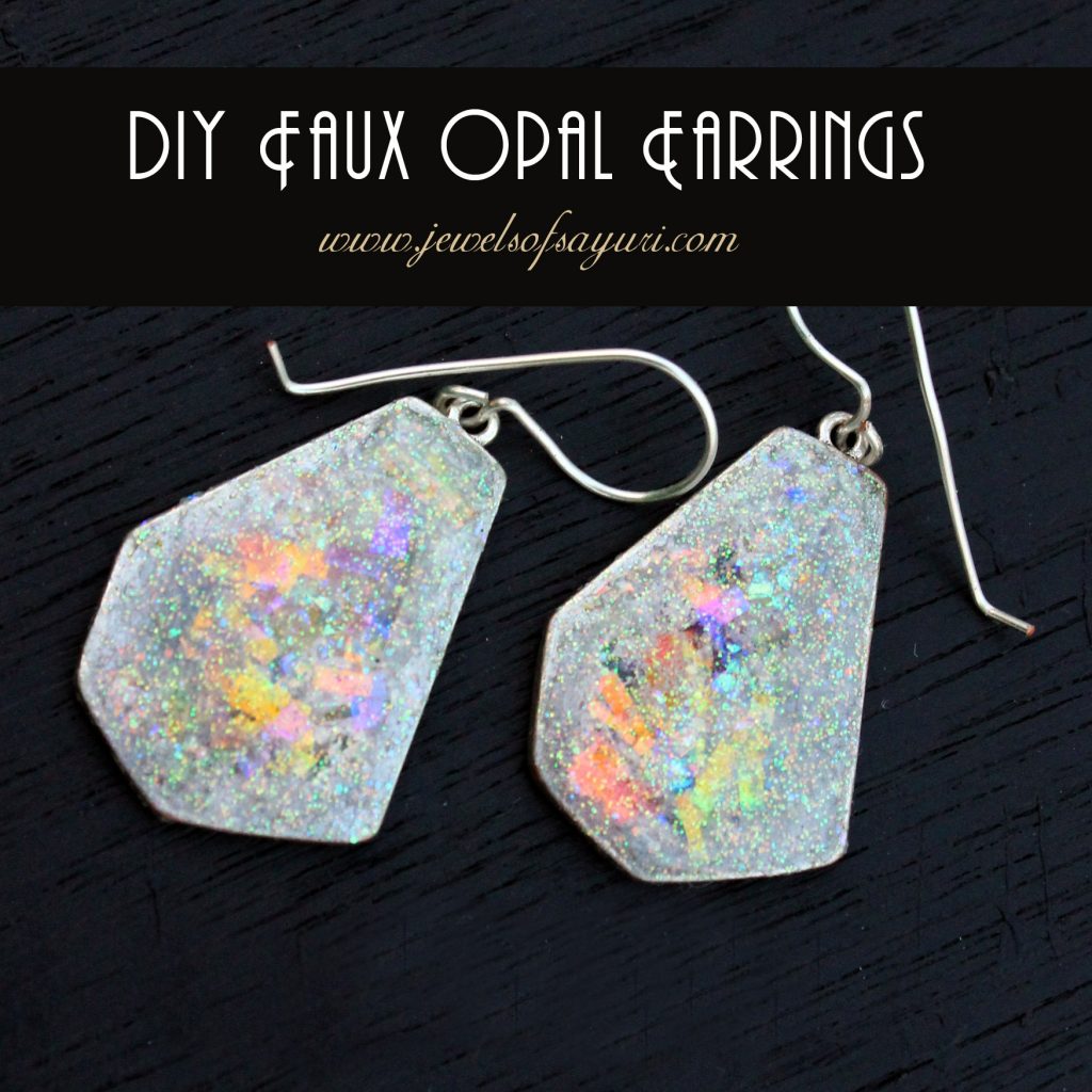 diy faux opal earrings