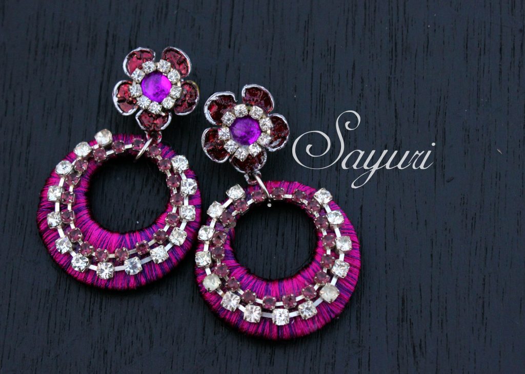Pink and purple silk jewelry