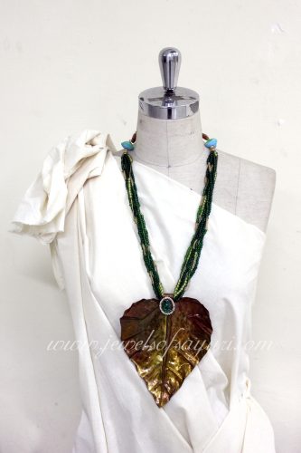 copper leaf necklace