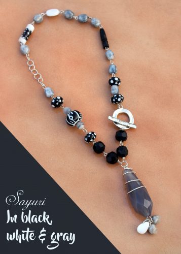 Black, white and gray necklace