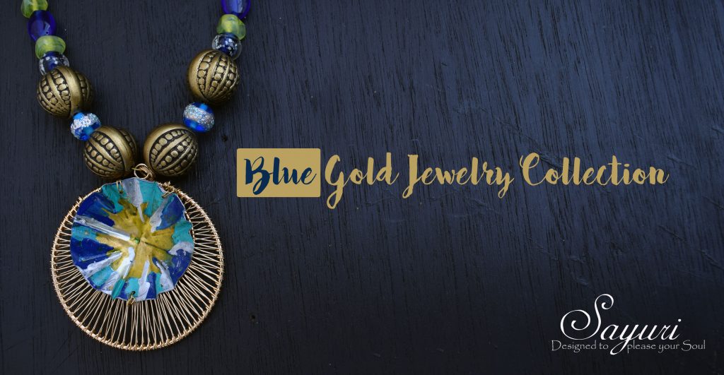 blue gold necklaces