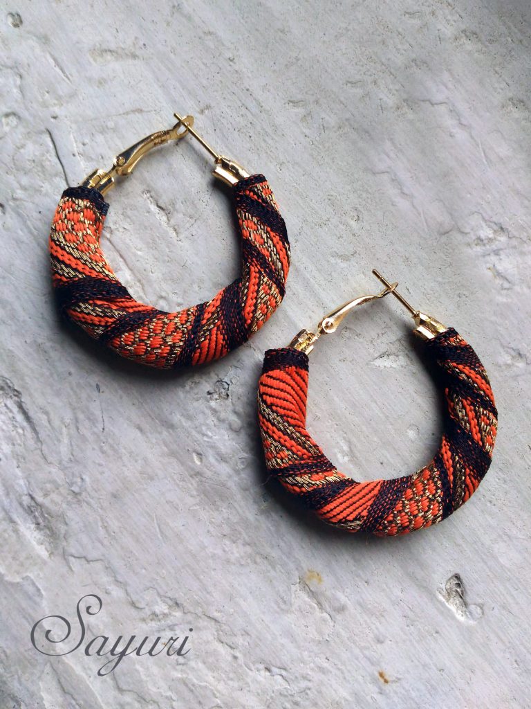 orange moth earrings