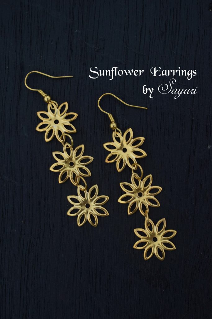 golden sunflower earrings