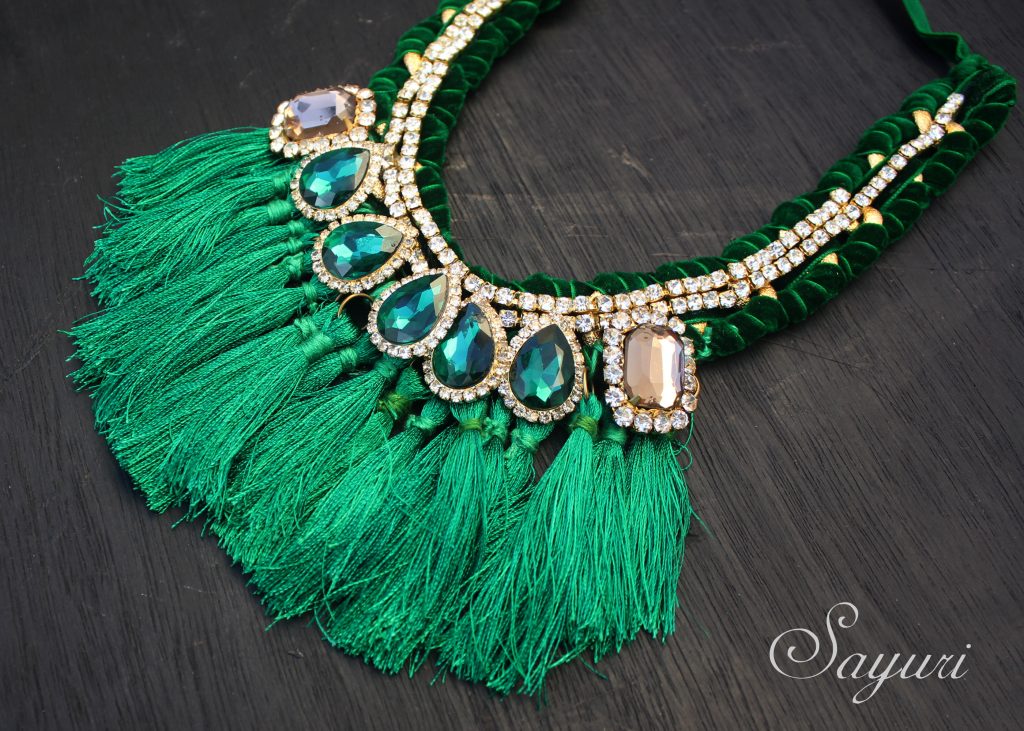 Bling Silk tassel necklace by SAyuri