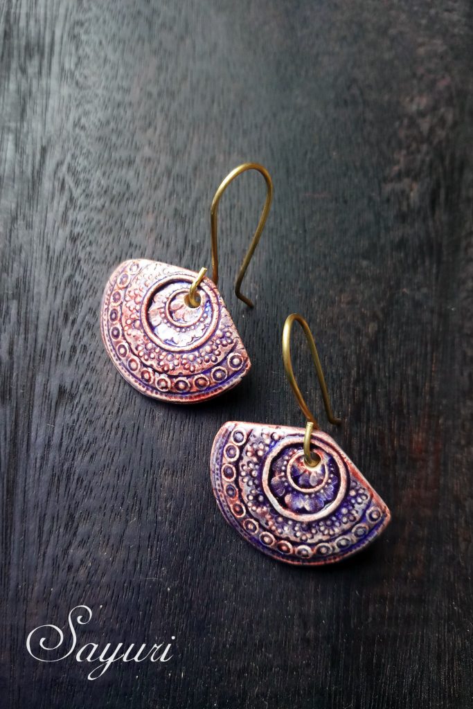 Violet Art Nouveau earrings - Sayuri