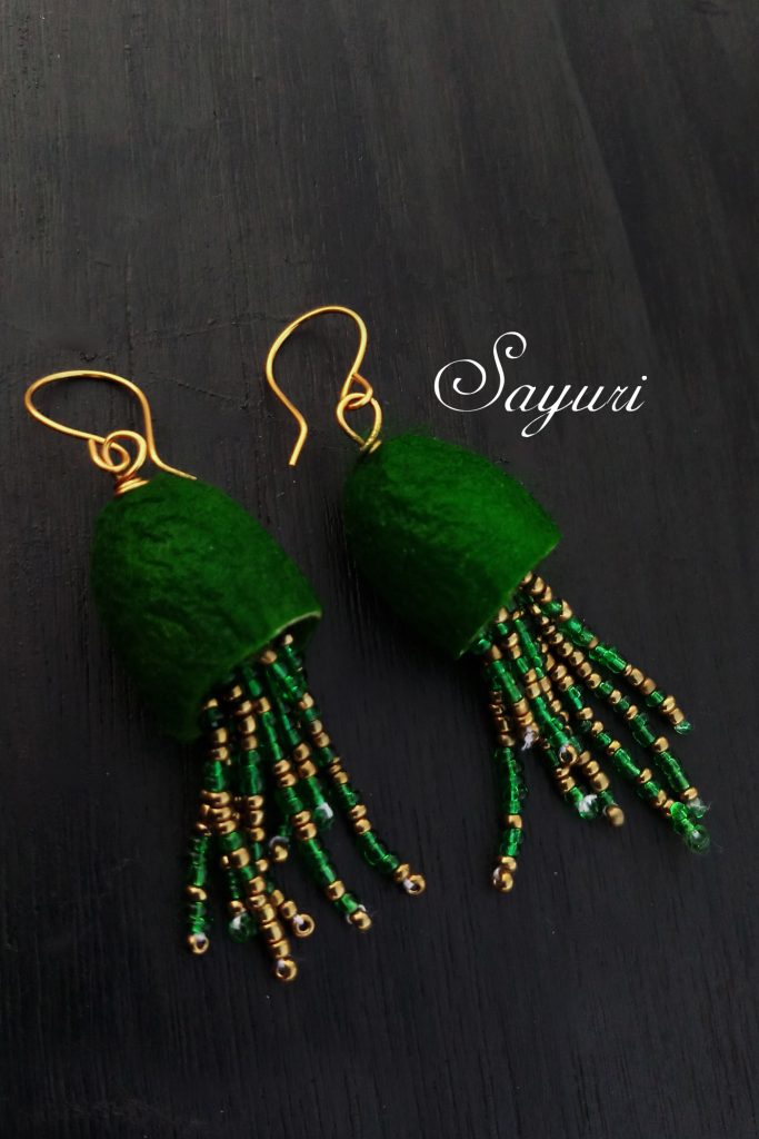 green Tropical Jellyfish earrings