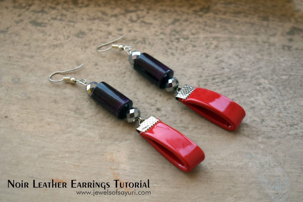 Noir Leather earrings tutorial