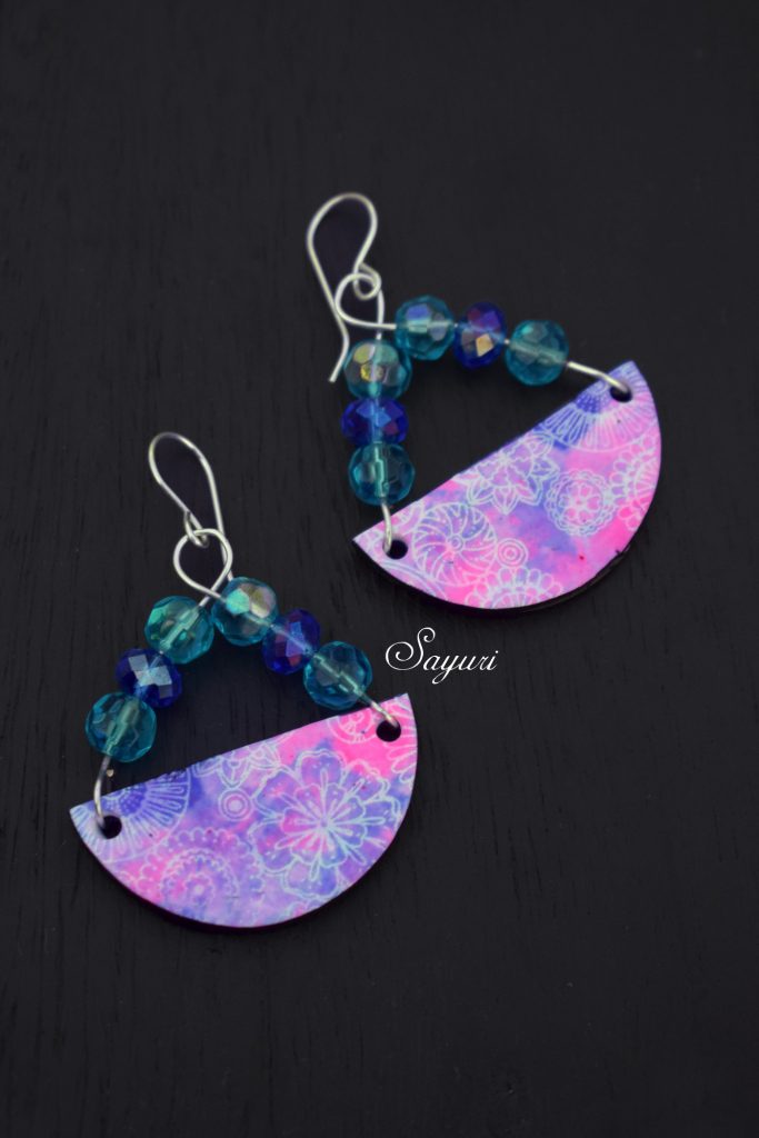 Kaleidoscopic earrings by Divya N for Sayuri