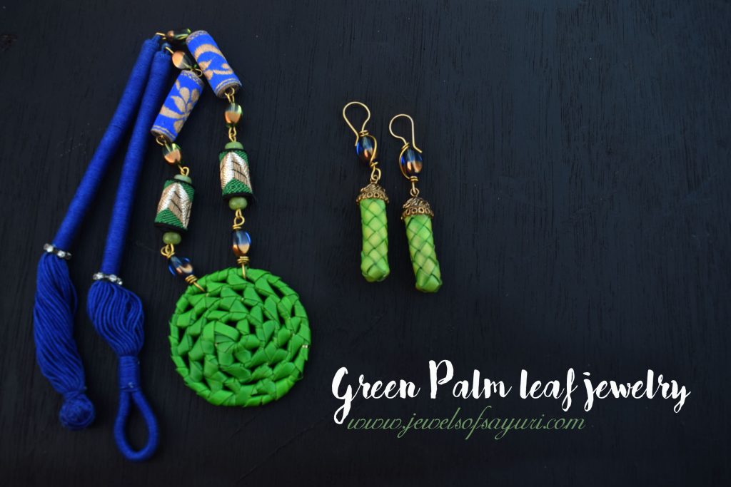 green palm leaf jewellery