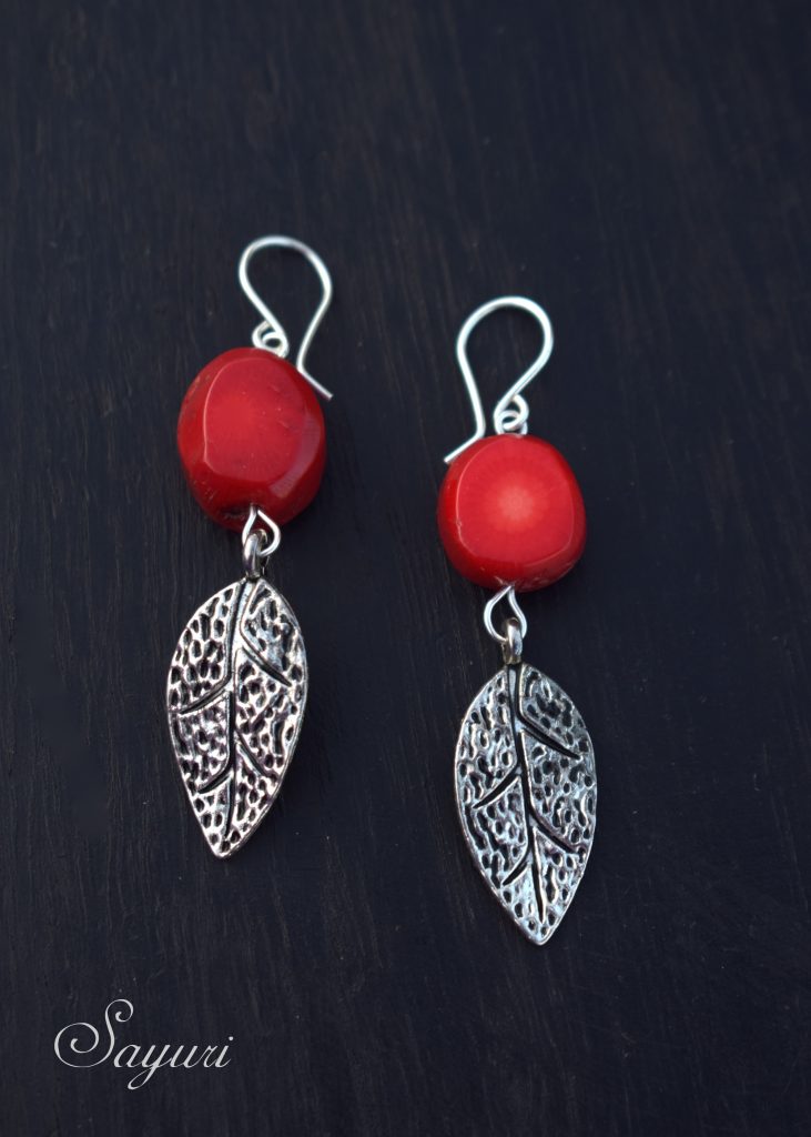 red cocktail earrings