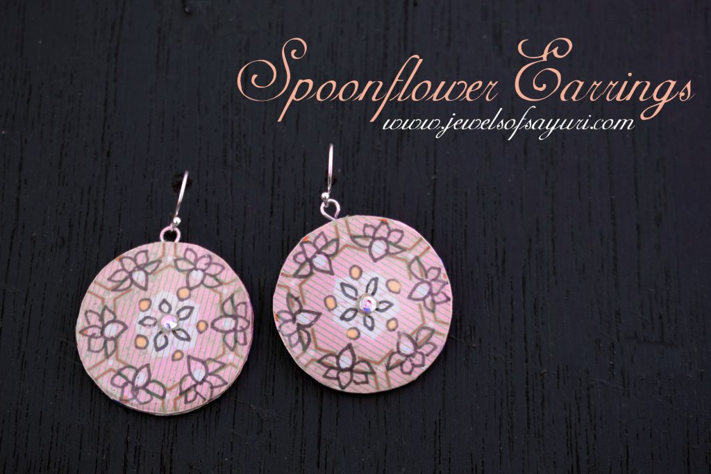 spoonflower earrings with paper