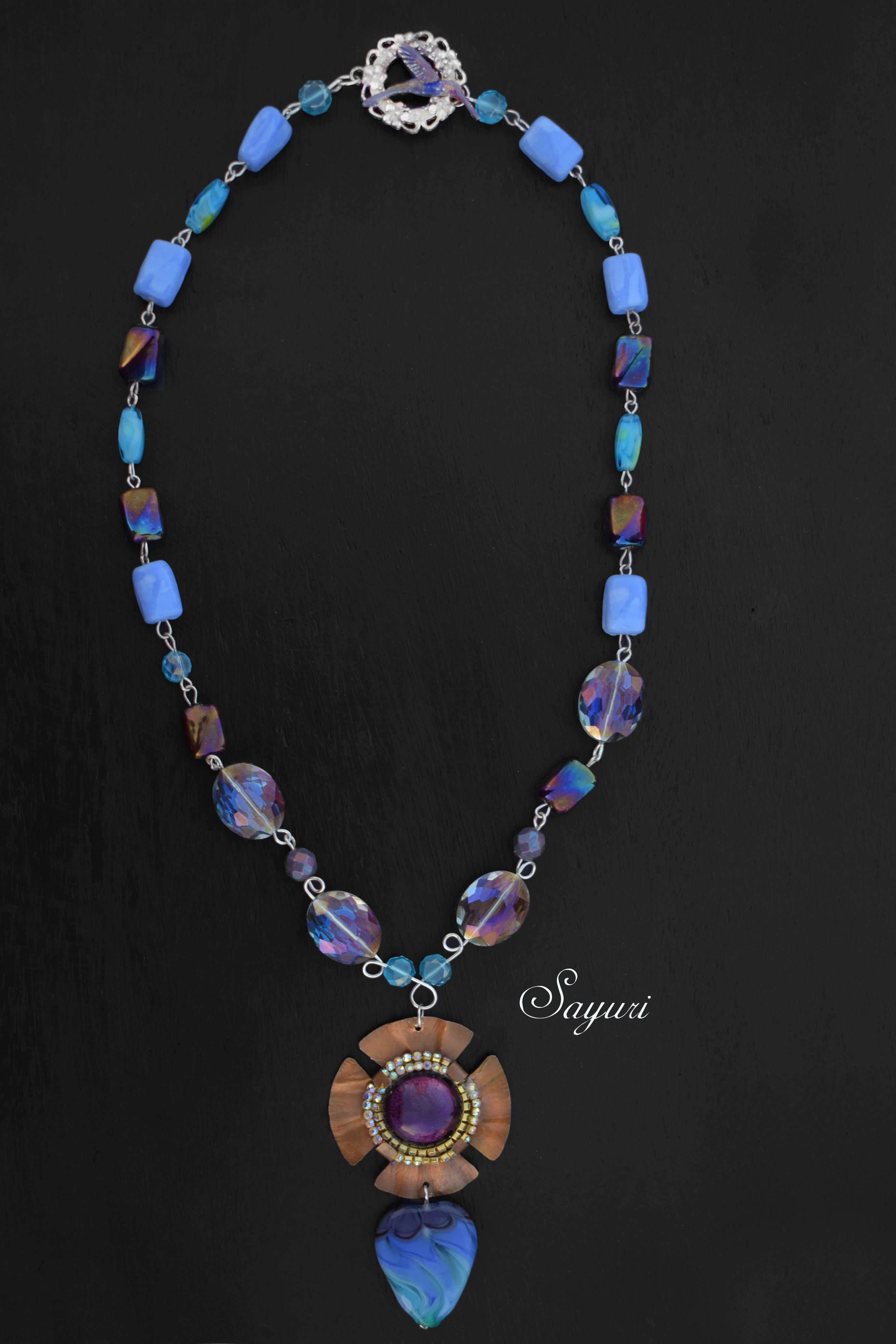 aurora jewellery crystal flower necklace