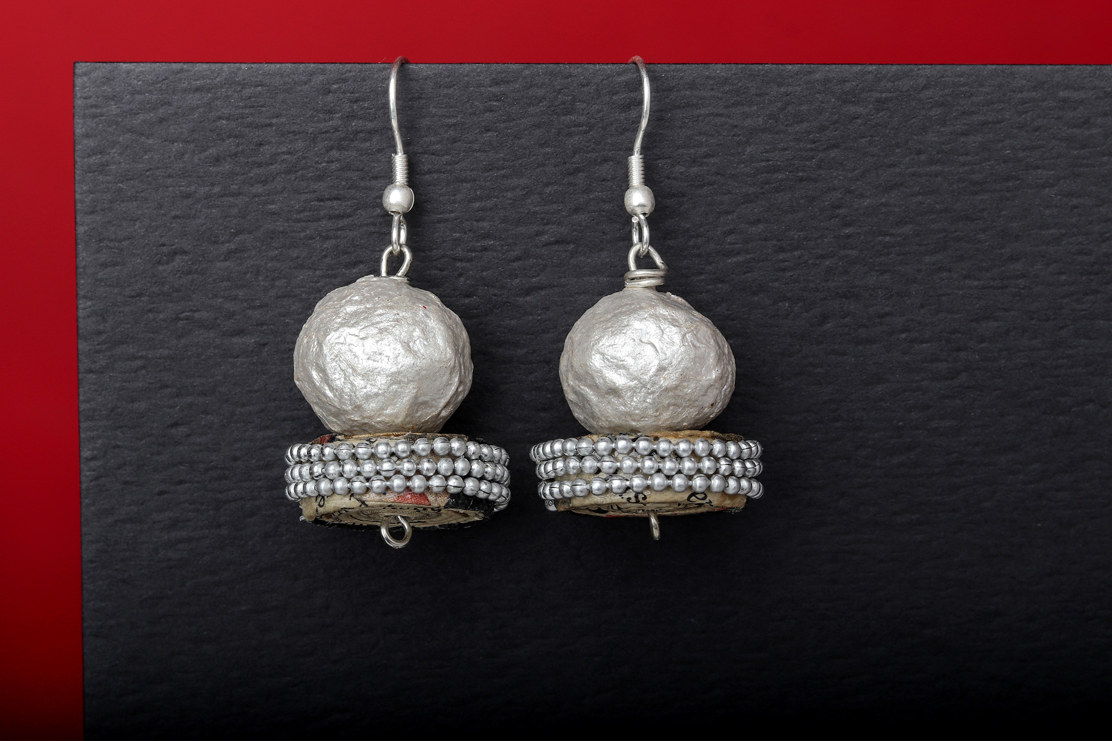 silver paper earrings