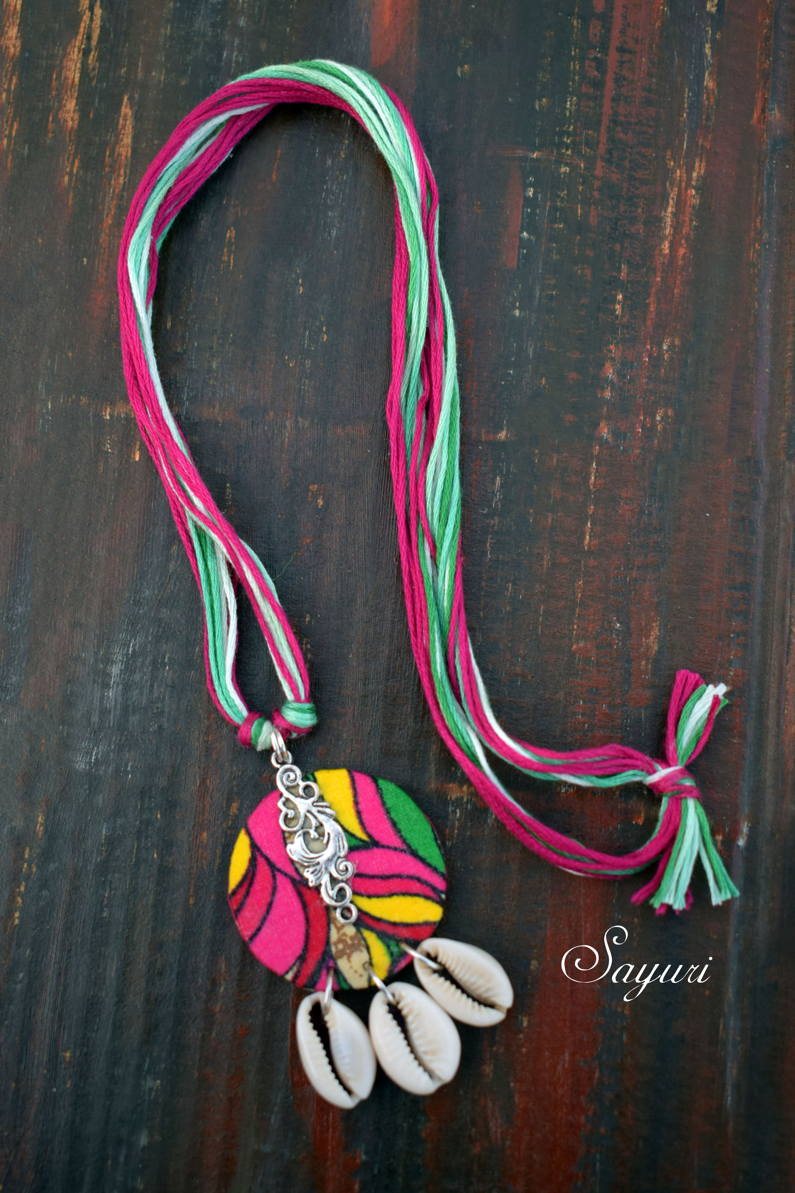 tropical pendant with cowries