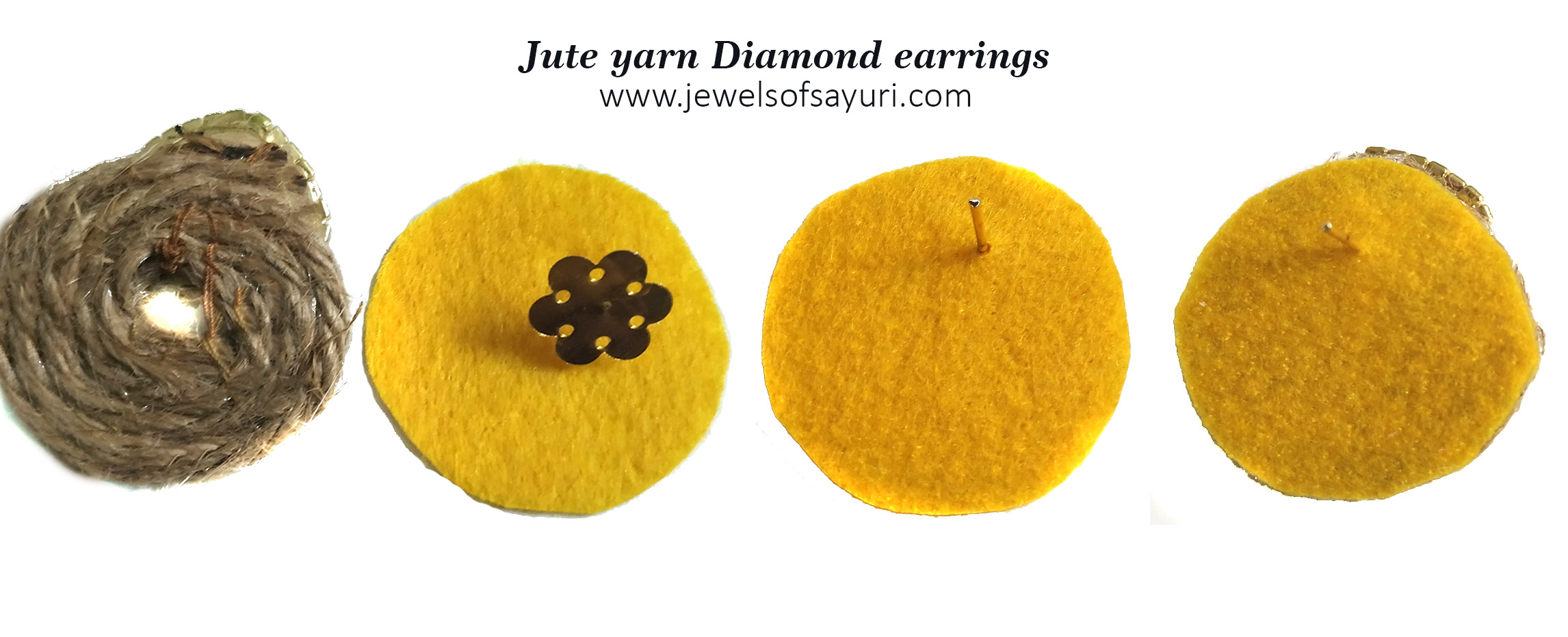 ute yarn diamond earrings tutorial 2