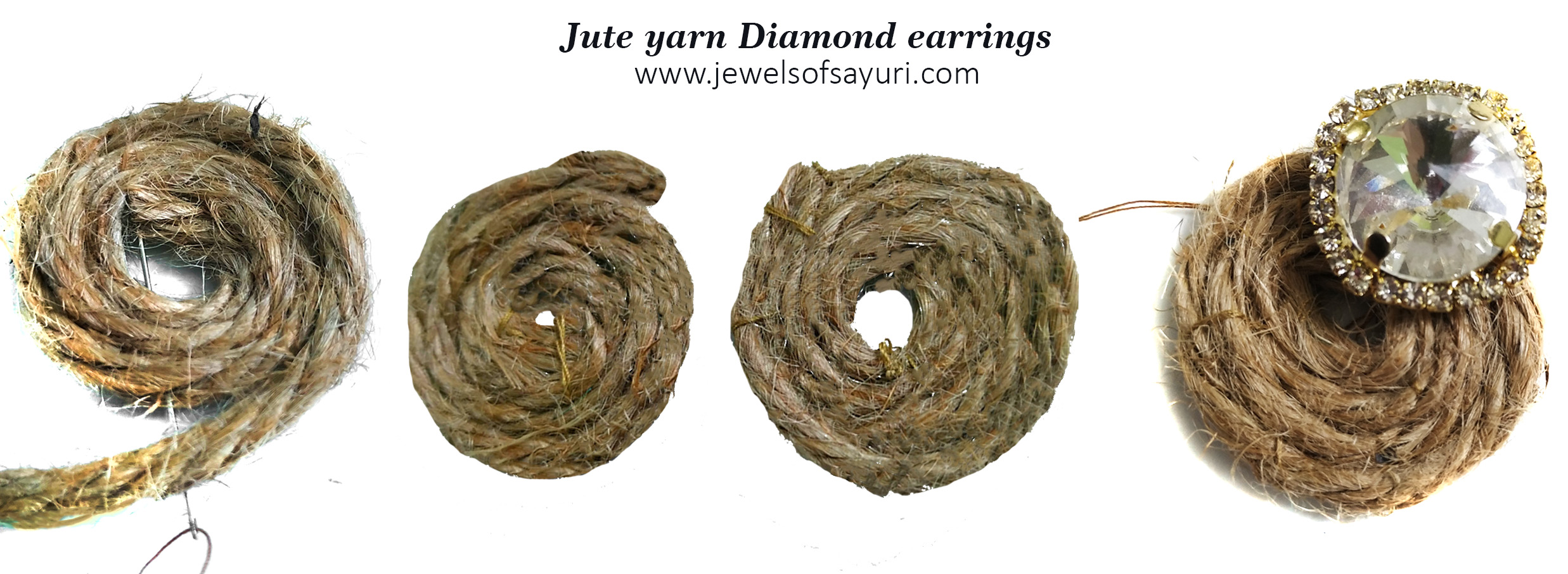 ute yarn diamond earrings tutorial 1