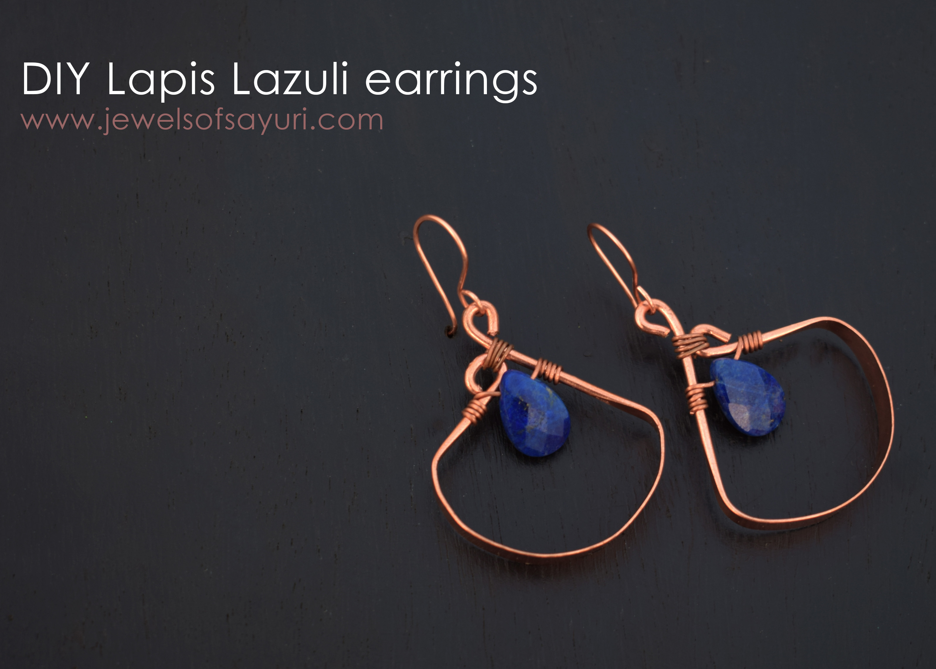 make copper Lapis Lazuli earrings