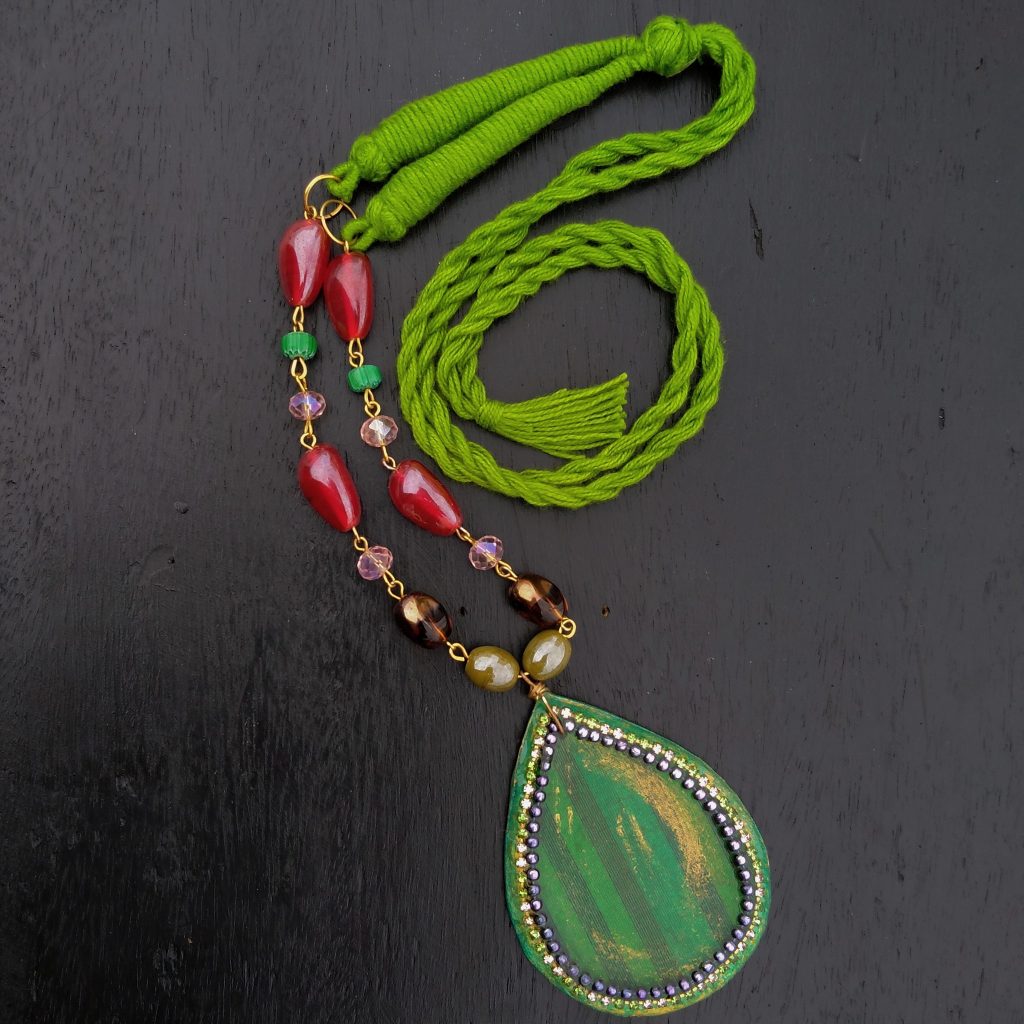 red and green necklace