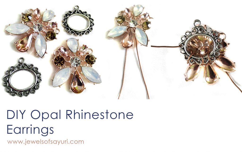 DIY Opal Rhinestone earring