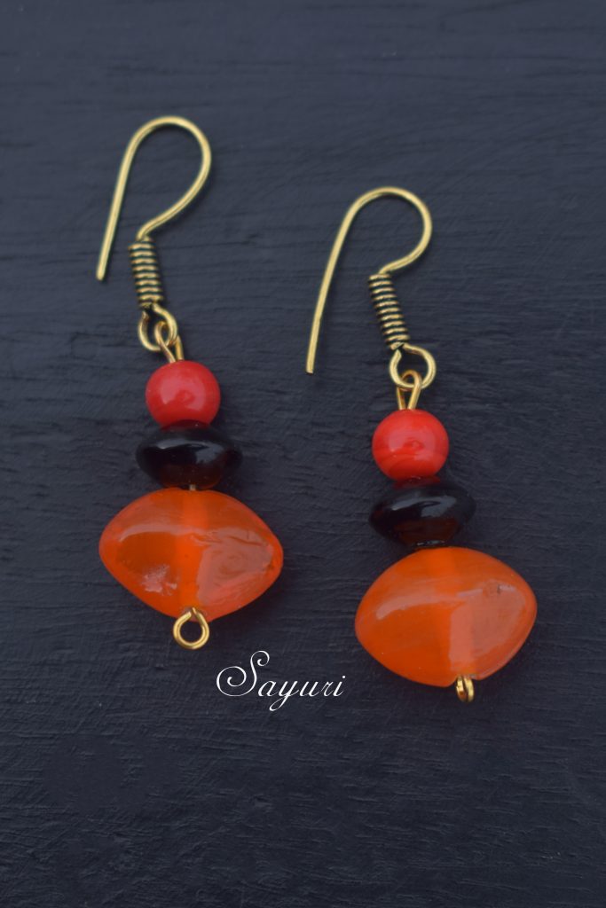 orange bead earrings