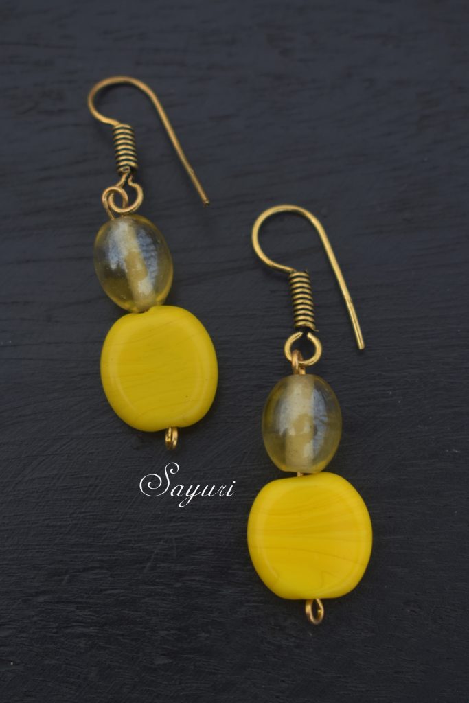 yellow bead earrings