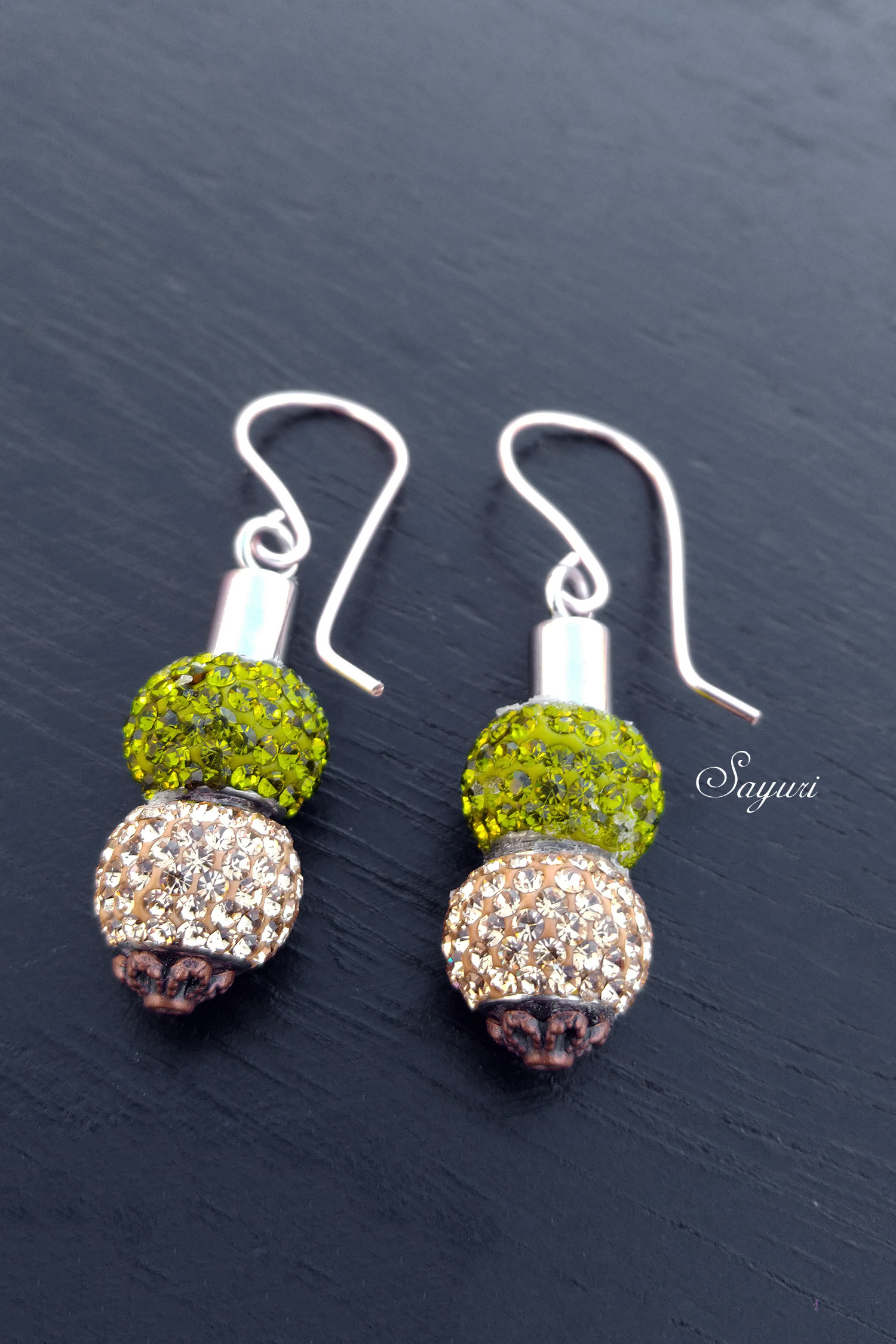 rhinestone bead earrings
