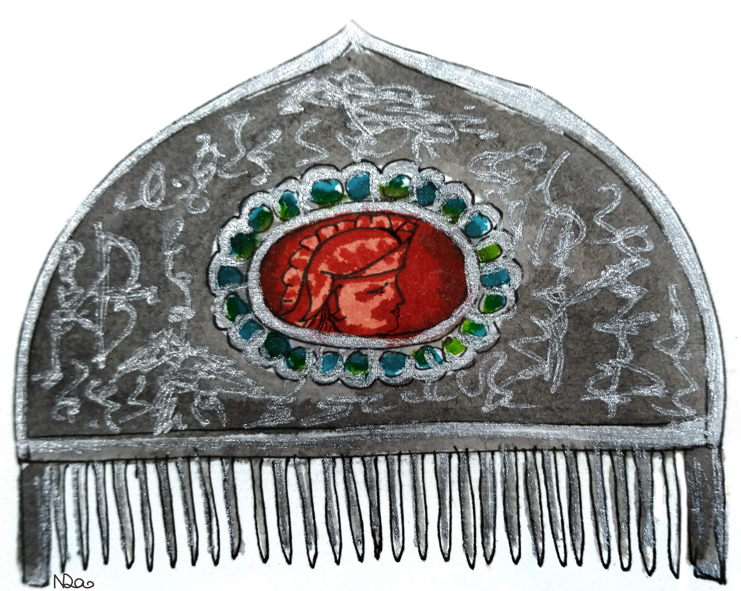 Ethnic Hair combs illustration