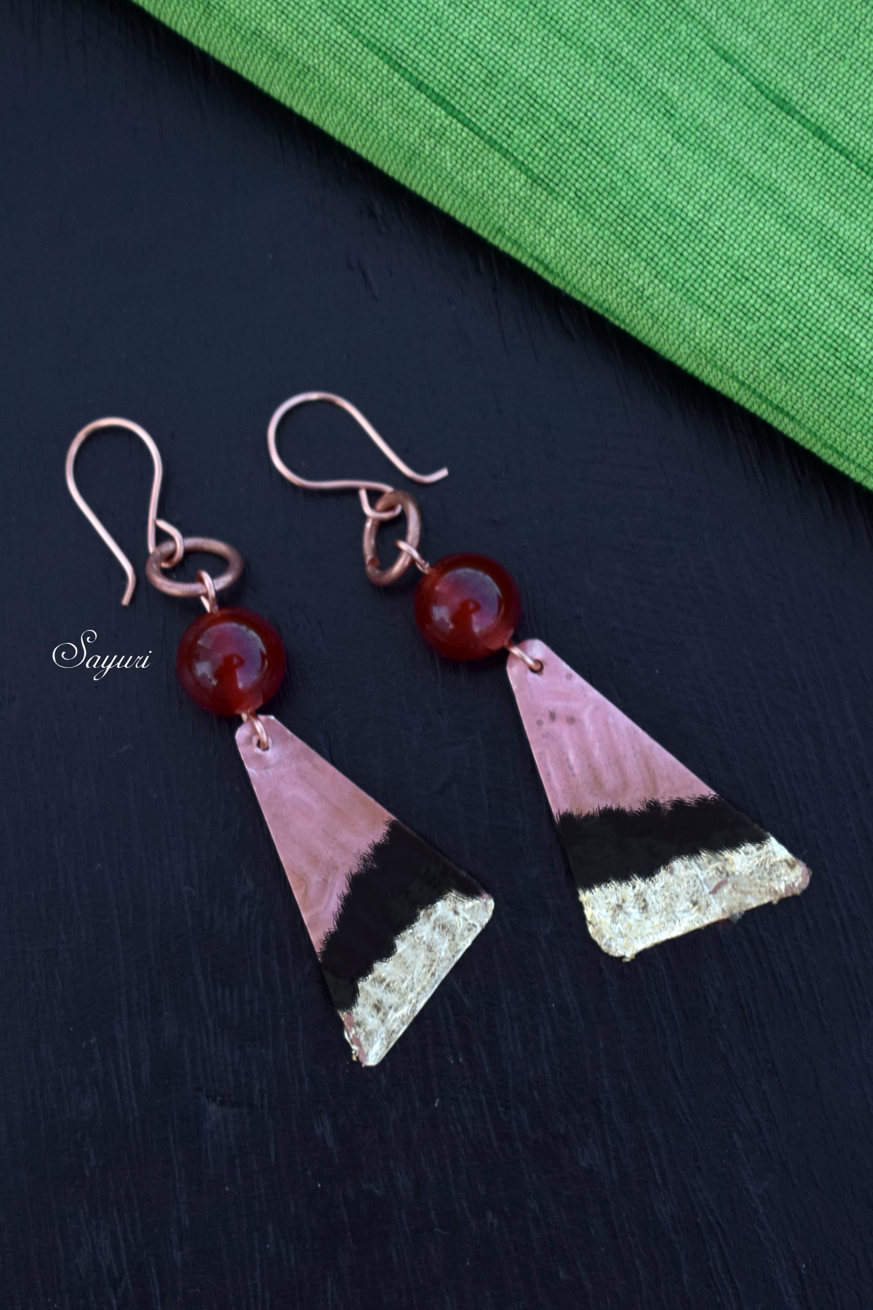 Textured Copper earrings jewellery