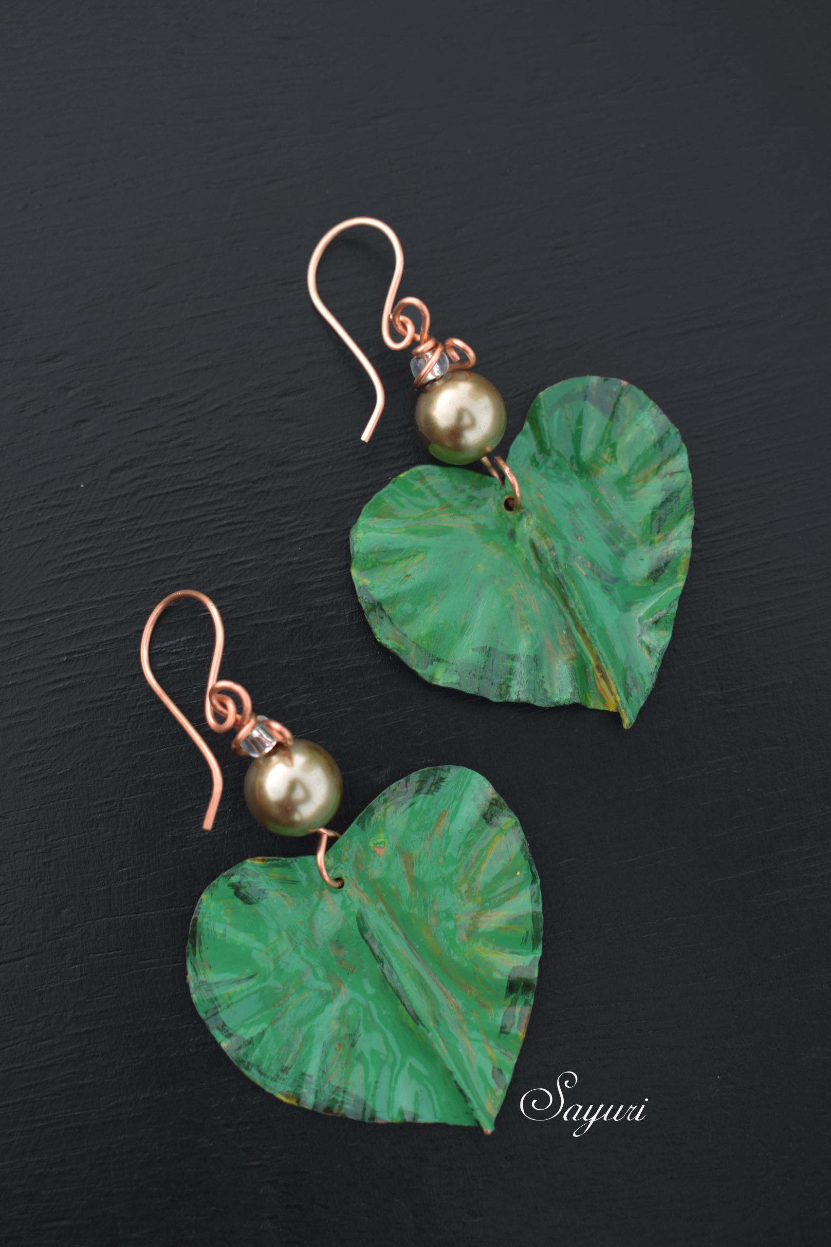 lotus leaf earrings
