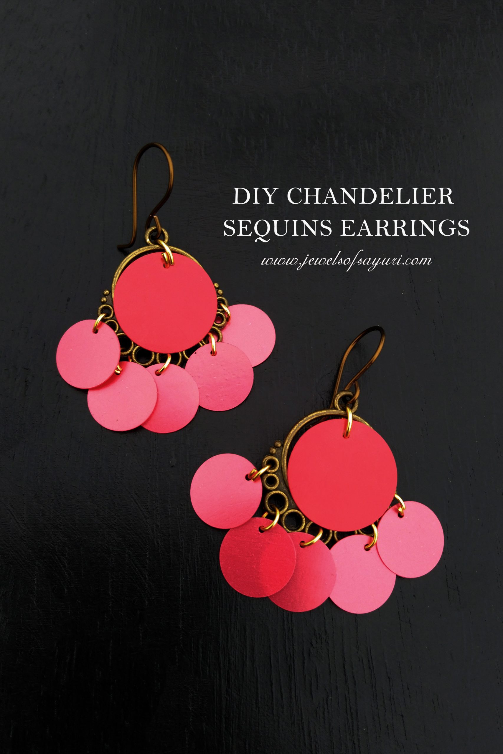 DIY sequins chandelier earrings