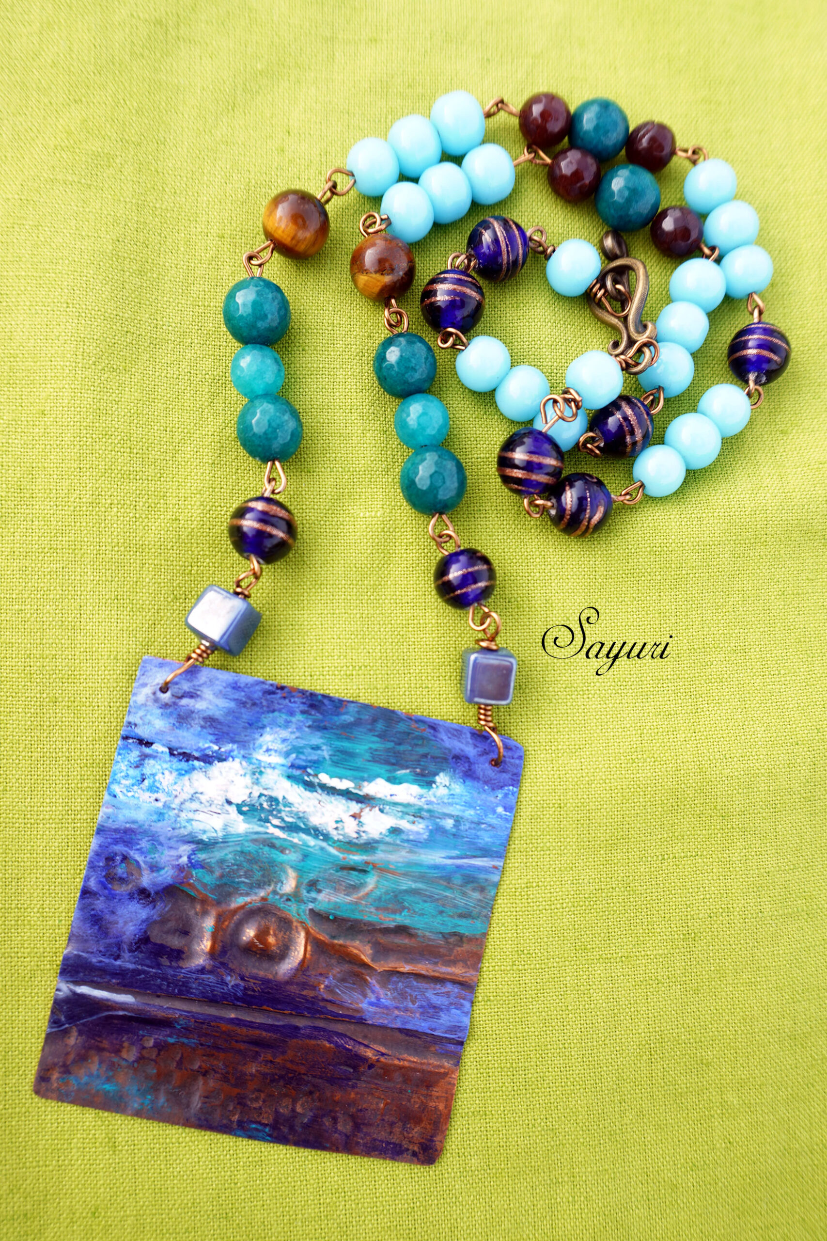 air chased beach necklace beads