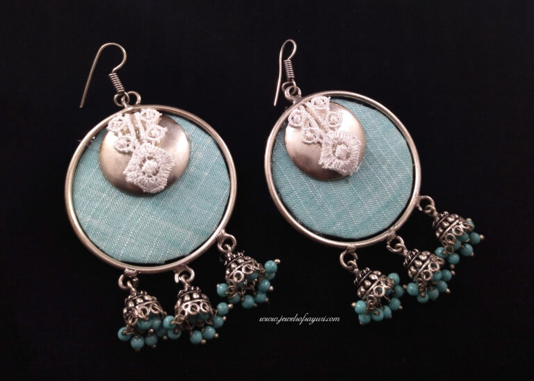 Fabric and lace earrings