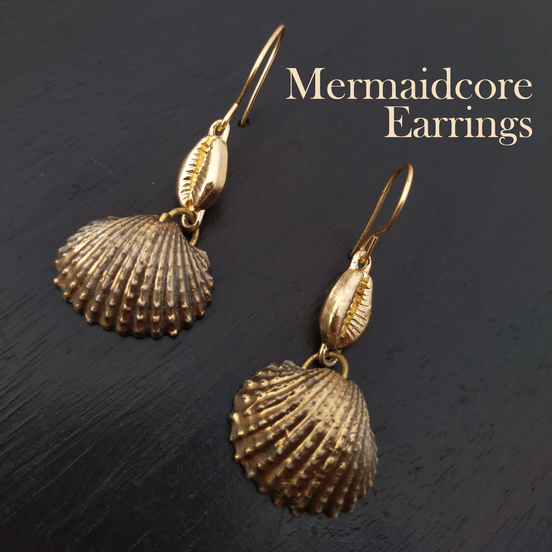 DIY Mermaidcore shell earrings tutorial - Sayuri