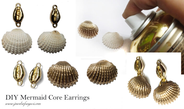 DIY mermaidcore earrings