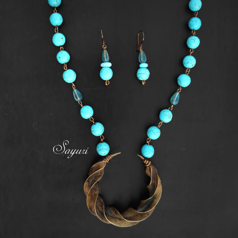 fulani earrings turquoise necklace