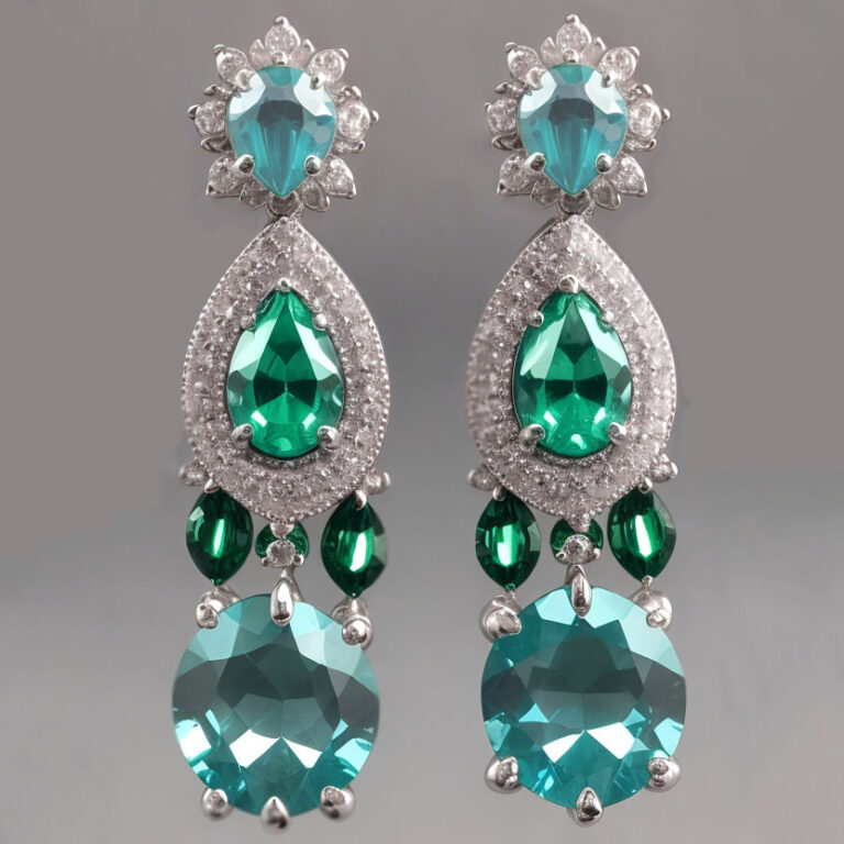 Emerald and aquamarine chandelier