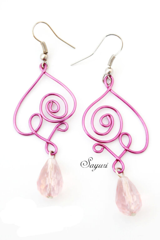pastel colour wire earrings