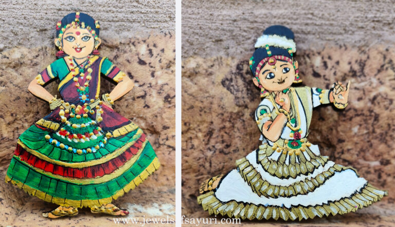 Painted MDF dance brooches